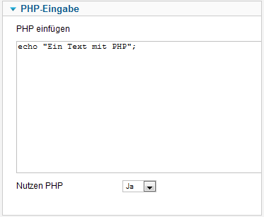Blank Module - PHP Eingabe
