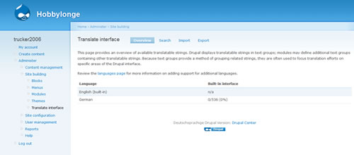Drupal - Translate Interface