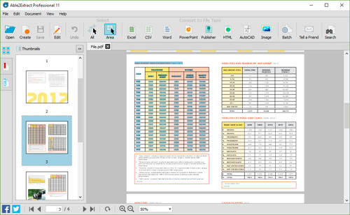 able2extract11-tabelle