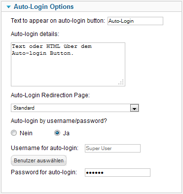 Access by ID - Auto-Login Options