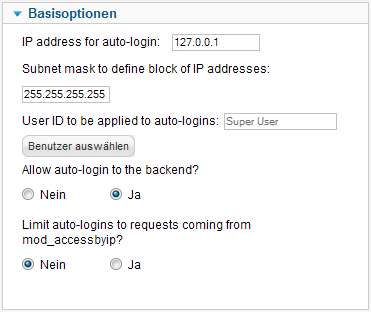 Access by ID Plugin - Basisoptionen
