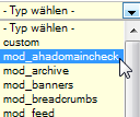 Aha Domaincheck - Filter Auswahl
