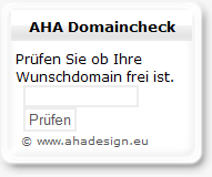 AHA Domain Check - Frontpage