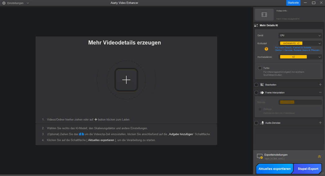 Die drei KI-Modelle des Aiarty Video Enhancer