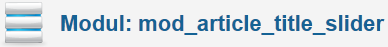 Article Title Slider - Modul