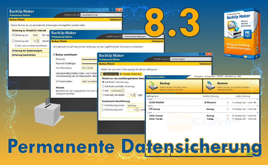 Strategie zur permanenten Datensicherung mit dem BackUp Maker 8.300