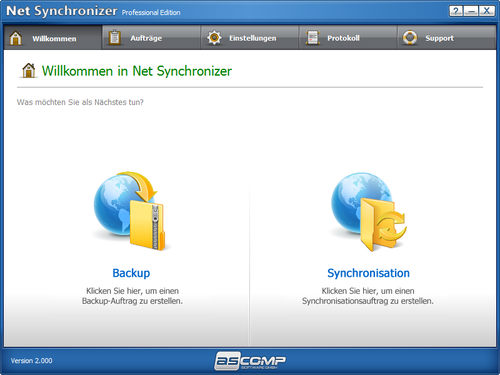 net-synchronizer-startfenster