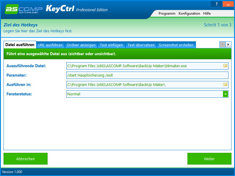 Ascomp KeyCtrl - Eigene Tastenkürzel anlegen