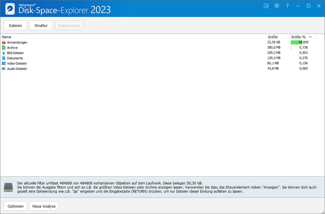 Ashampoo Disk-Space-Explorer 2023 - Formate