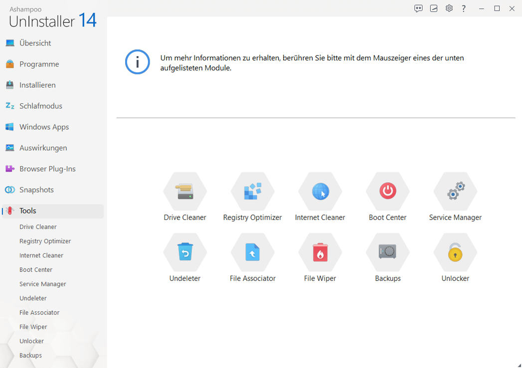 Ashampoo UnInstaller 14  Tools