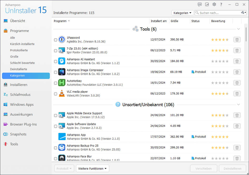 Gratis Download und kostenlose Nutzung des UnInstaller 15 Gratis Download und kostenlose Nutzung des UnInstaller 15