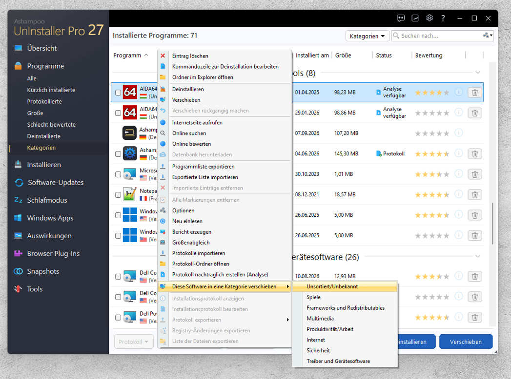 Neuerungen in Version 27 des Ashampoo UnInstaller Pro Neuerungen in Version 27 des Ashampoo UnInstaller Pro