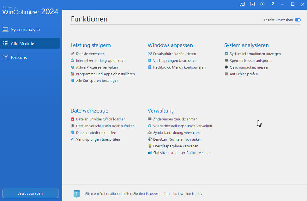 WinOptimizer 2024 Funktionen