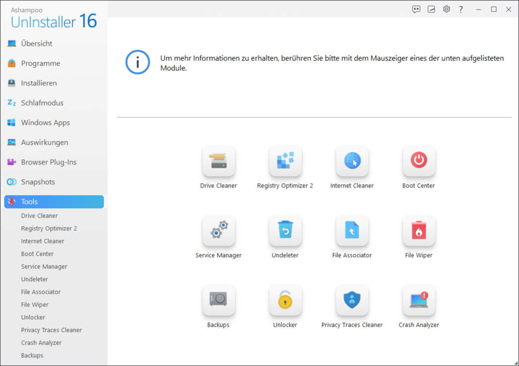 Ashampoo UnInstaller 16 Tools