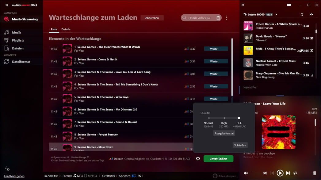 Audials Music 2023 - Warteschlange