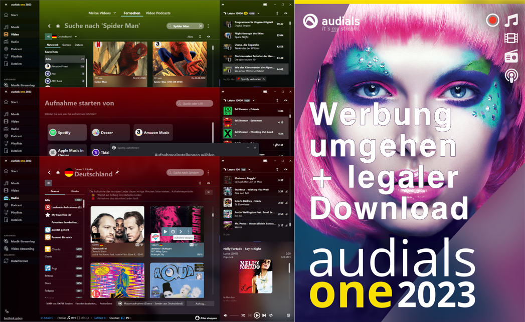 Audials One - Werbung umgehen - Legaler Download