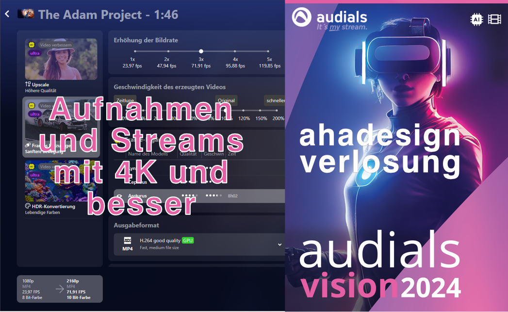 Aufnahmen und Streams zu 4K-Video und besser aufbereiten