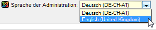 Sprache der Administration