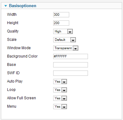 Bigshot Flash - Parameter Optionen