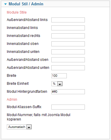 Blank Module - Modul Stil / Admin