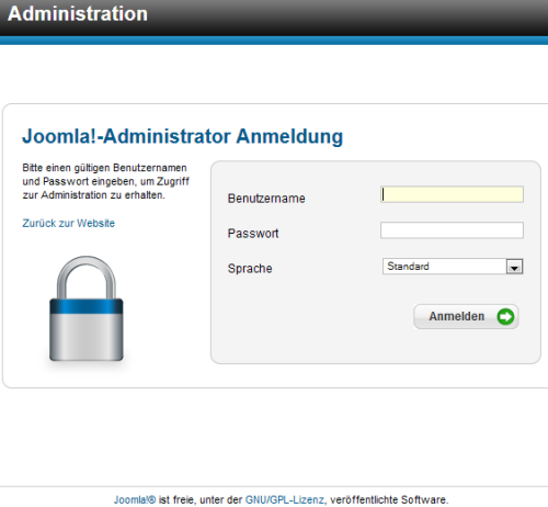 Joomla Anmeldung - Original