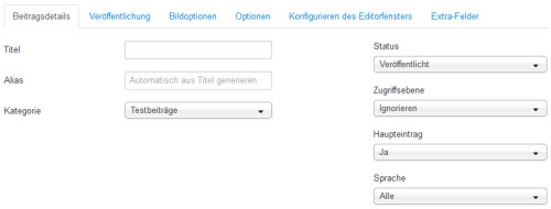 Content Templater - Beitragseinstellungen