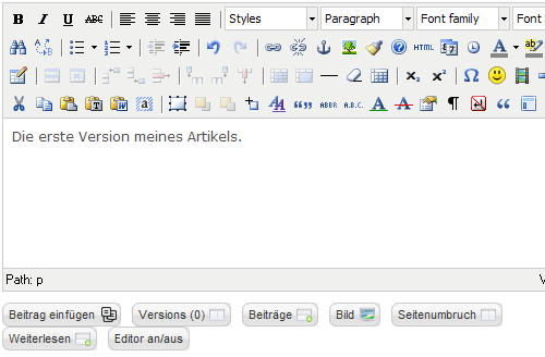 Content Version - Erster Artikel