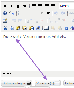 Content Versions - Zweiter Artikel