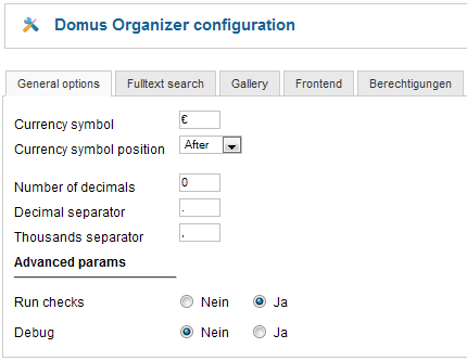 Domus - Konfiguration