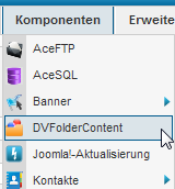 DVFolderContent - Menü zur Komponente