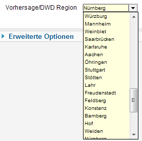 DWD - Ortsauswahl