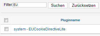 EU Cookie Directive - Suchfilter