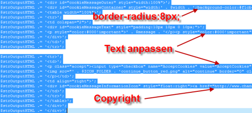 EU Cookie Directive - PHP Datei