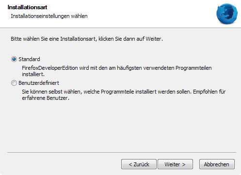 Firefox - Installationsart