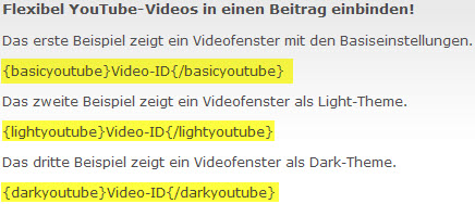 Flexi Youtube - Video einbinden