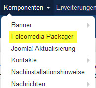 Packager im Joomla Menue