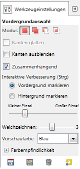 Gimp 2.8.2 - Werkzeugeinstellungen