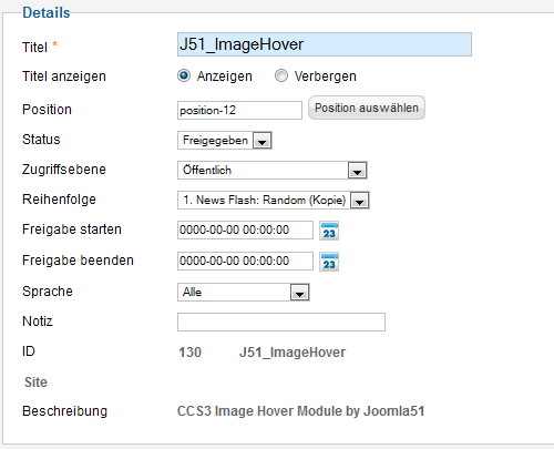 CSS3 Image Hover - Moduldetails