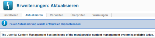 Joomla 1.7 - Updates aktualisieren