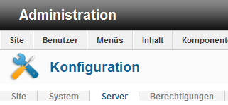 Joomla 1.7 - Konfiguration Server