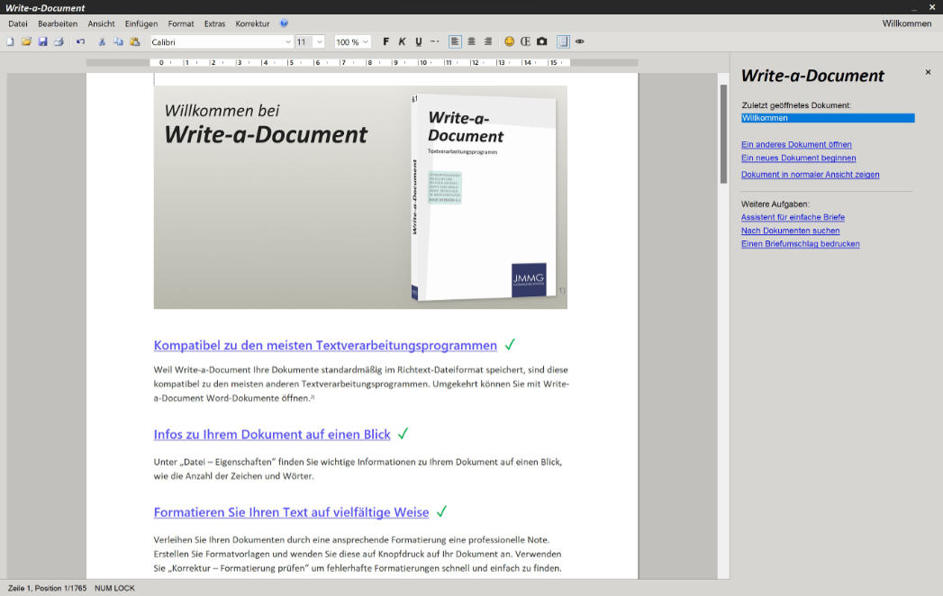 write-a-document-oberflaeche