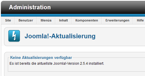 Joomla - Aktualisierung