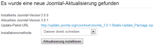Joomla 3.0.1 gefunden