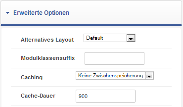 erweiterte Moduloptionen