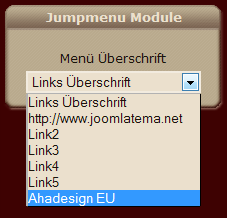 Jump Menü - Normalansicht Frontpage