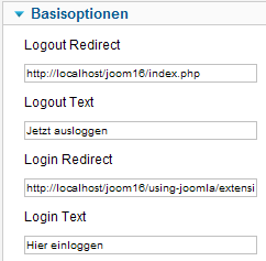 Logoutlink - Basisoptionen