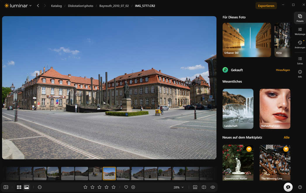 Luminar Oberfläche Presets