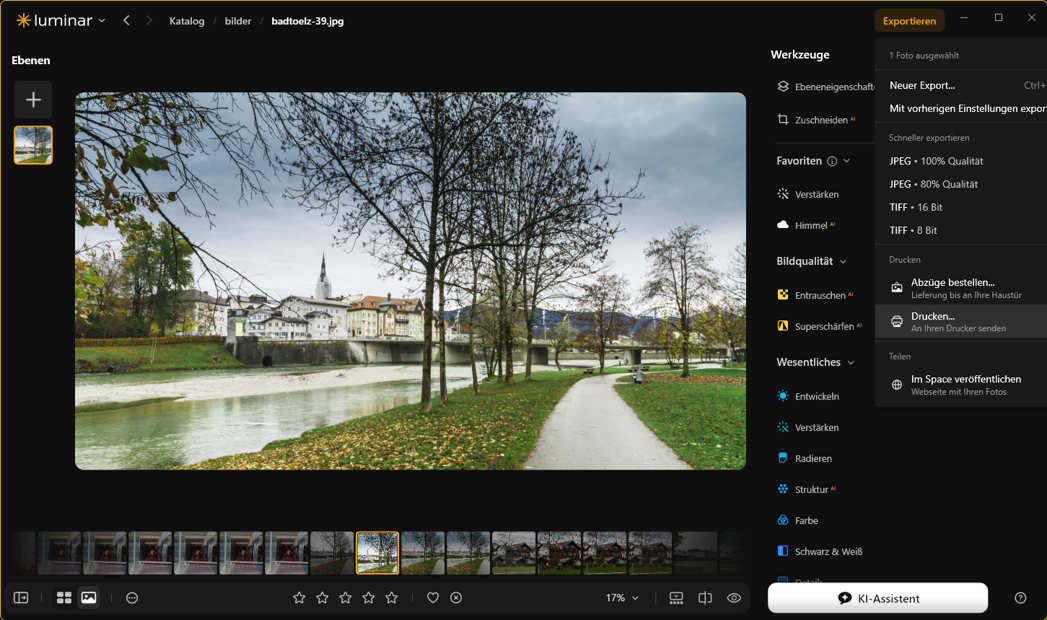 Direktes Drucken im Fotoeditor Luminar Direktes Drucken im Fotoeditor Luminar