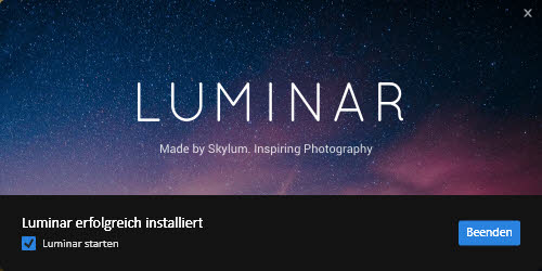 luminar2018update1.3.0-update-erfolgreich