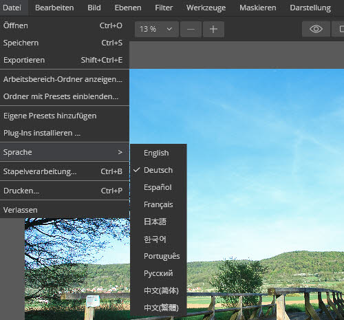 luminar2018update1.3.0-update-sprache